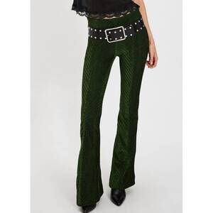 NEW FREE PEOPLE penny pull-on velvet pants in night forest